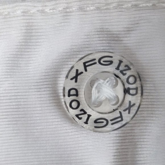 Izod XFG cool-fx white blue golf athletic shirt men's size M - Picture 8 of 8